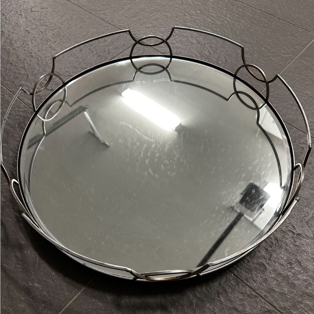 Round Glass/Mirror Tray Decorative